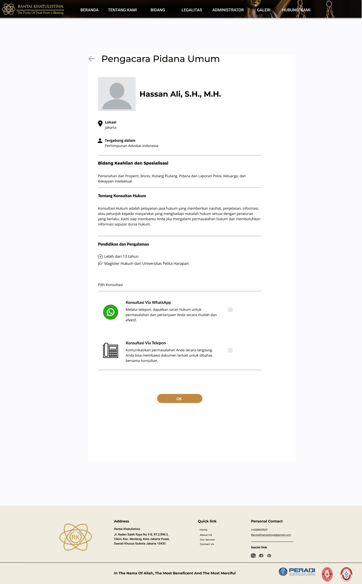 Individual lawyer profile